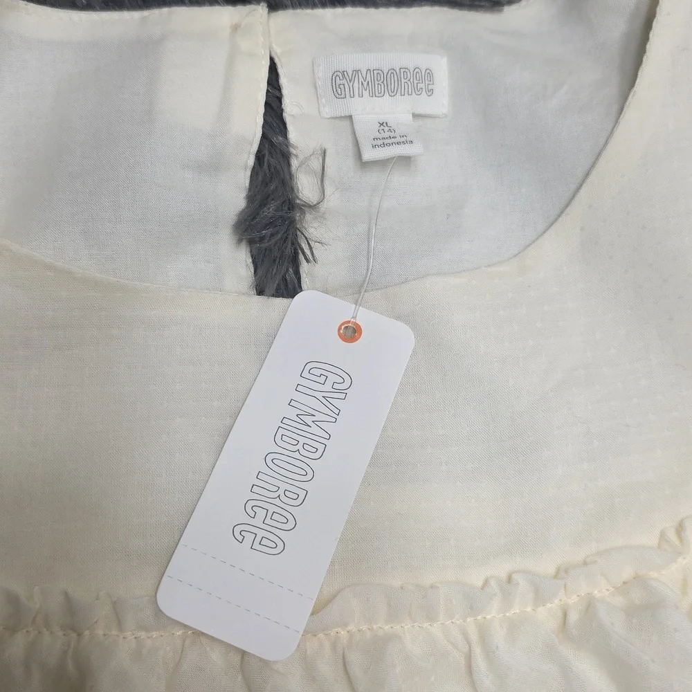 Gymboree Cream Ruffled Girls Blouse. Size XL. NWT!